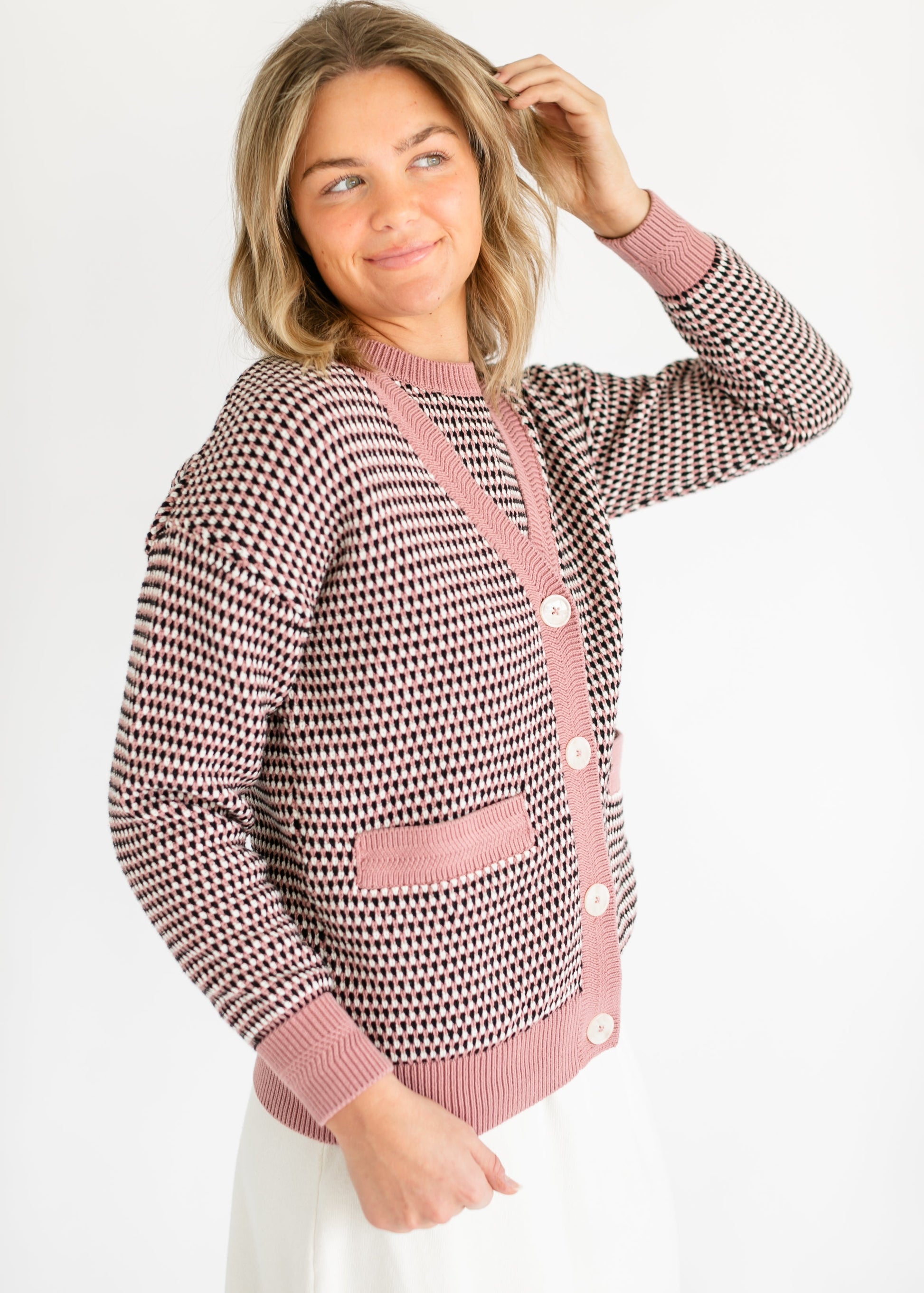VARLEY® Tiffany Textured Knit Cardigan FF Tops