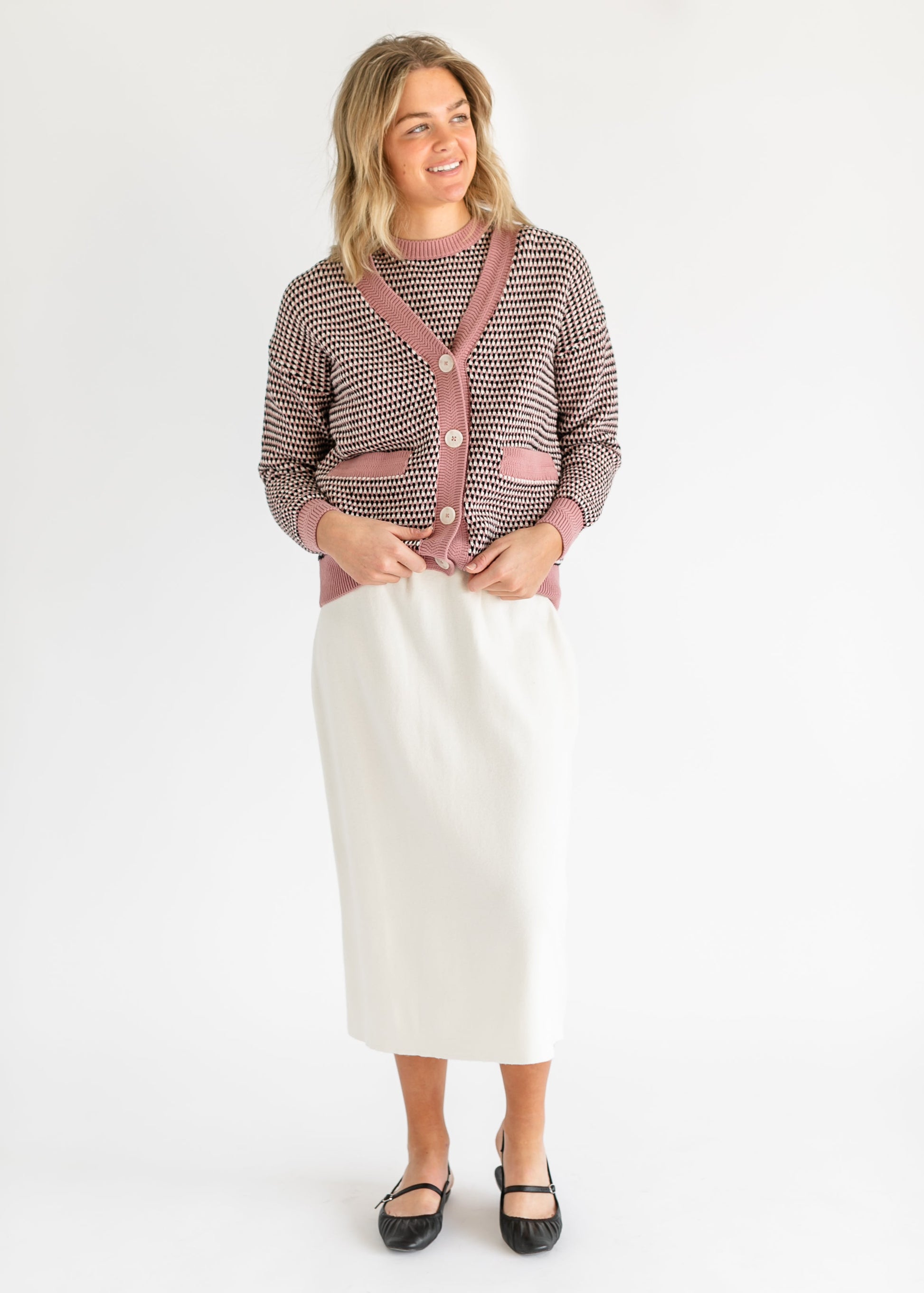 VARLEY® Tiffany Textured Knit Cardigan FF Tops