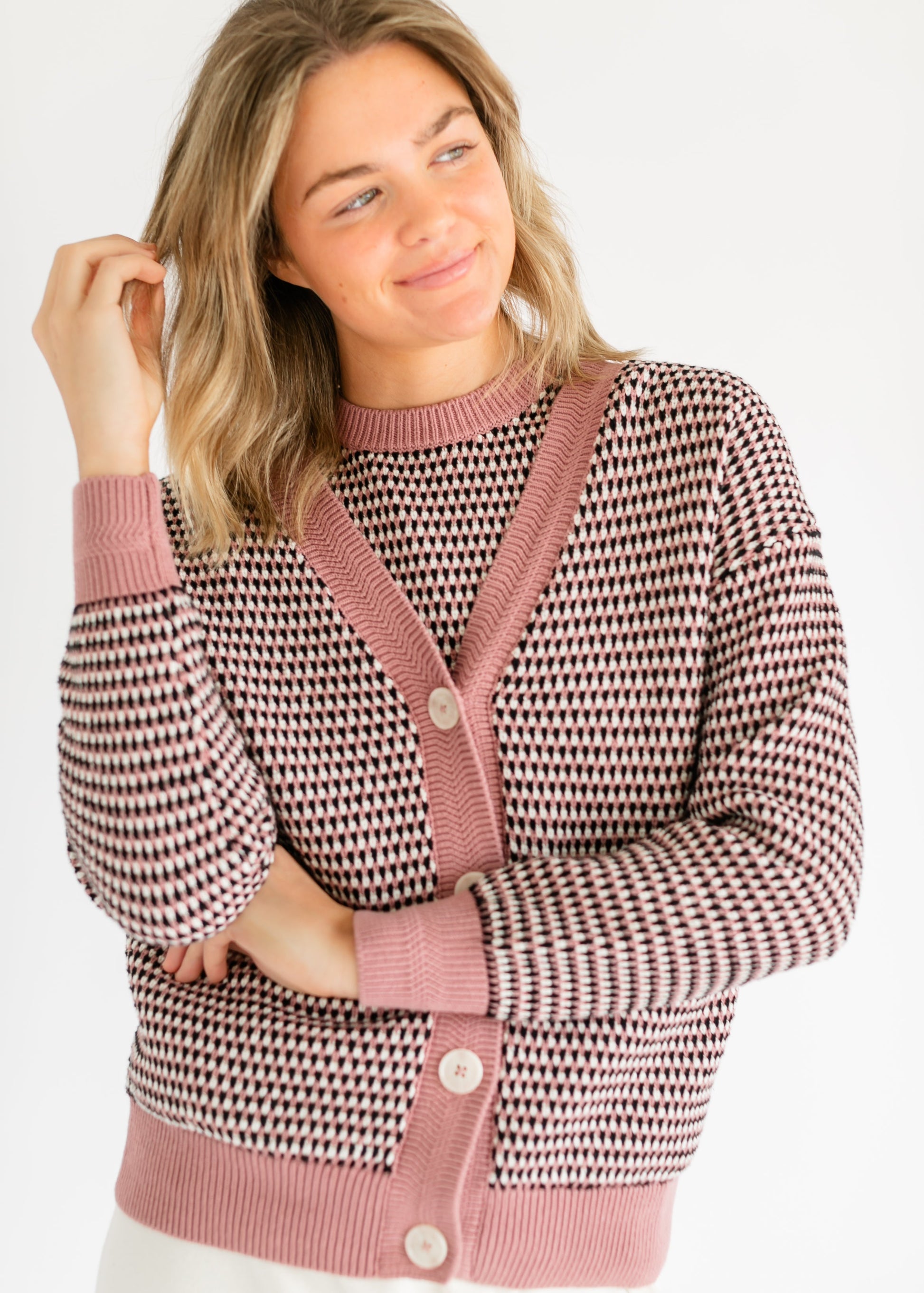 VARLEY® Tiffany Textured Knit Cardigan FF Tops
