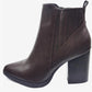 Vegan Leather Heeled Ankle Booties Shoes