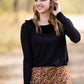 Velour Contrast Top - FINAL SALE Tops