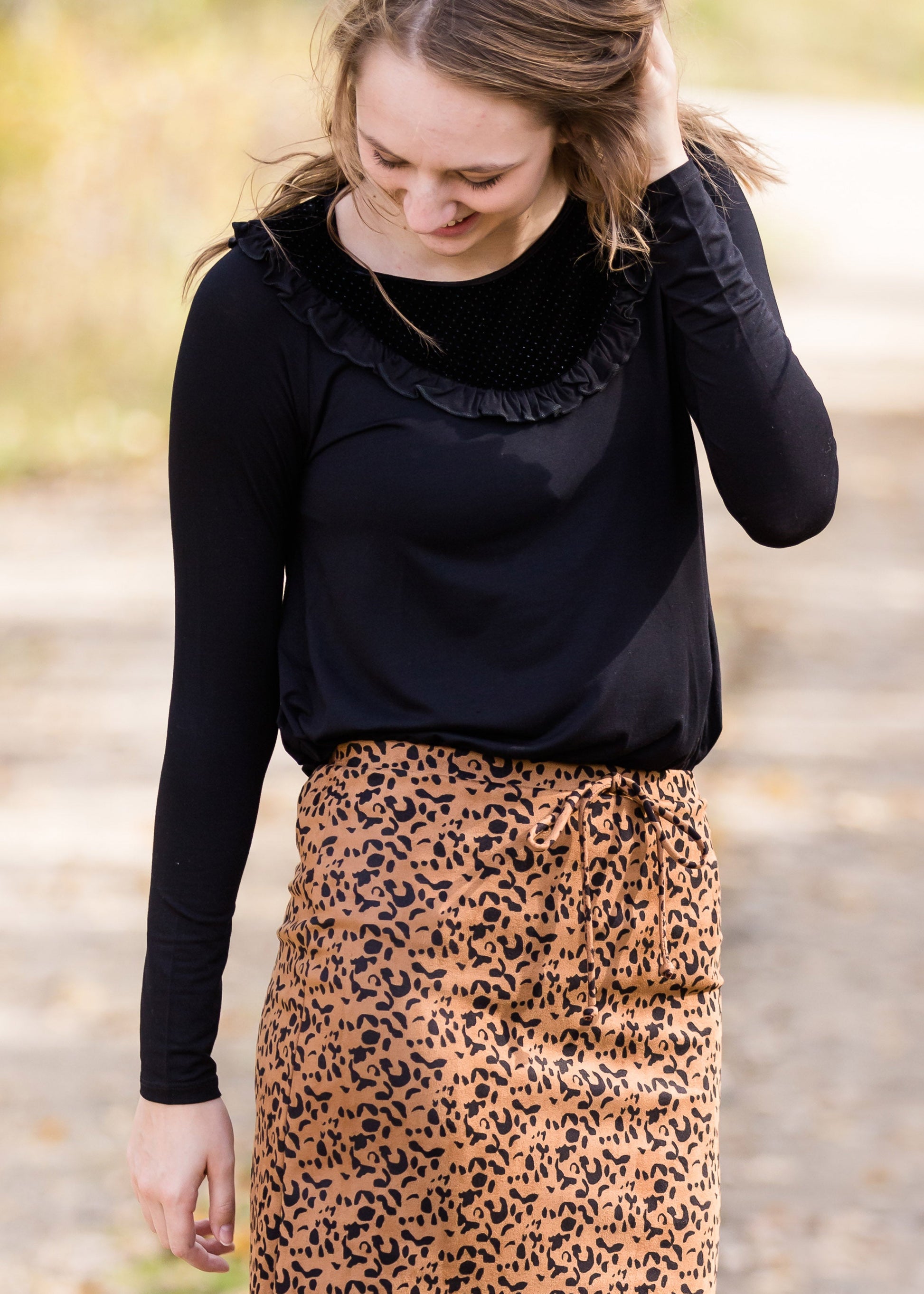 Velour Contrast Top - FINAL SALE Tops