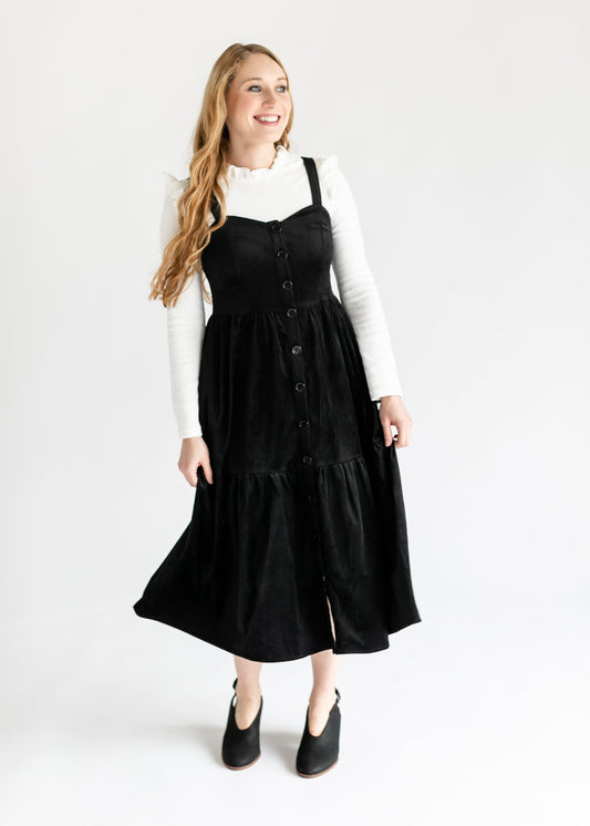 Velvet Black Jumper Midi Dress FF Dresses