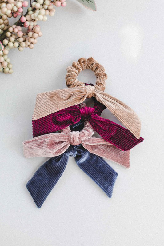 Velvet Bow Hair Scrunchie Accessories