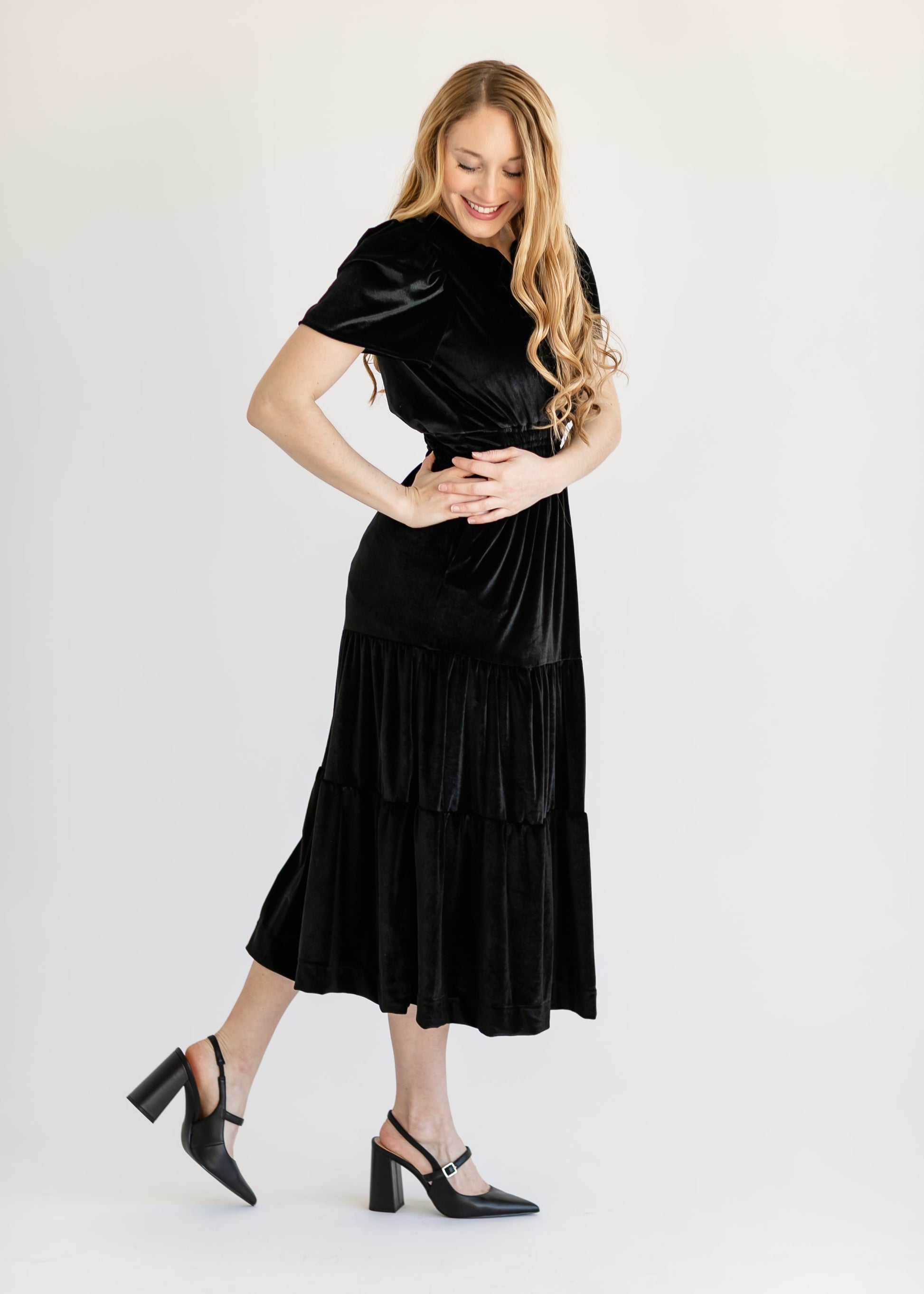 Velvet Tiered Maxi Dress FF Dresses