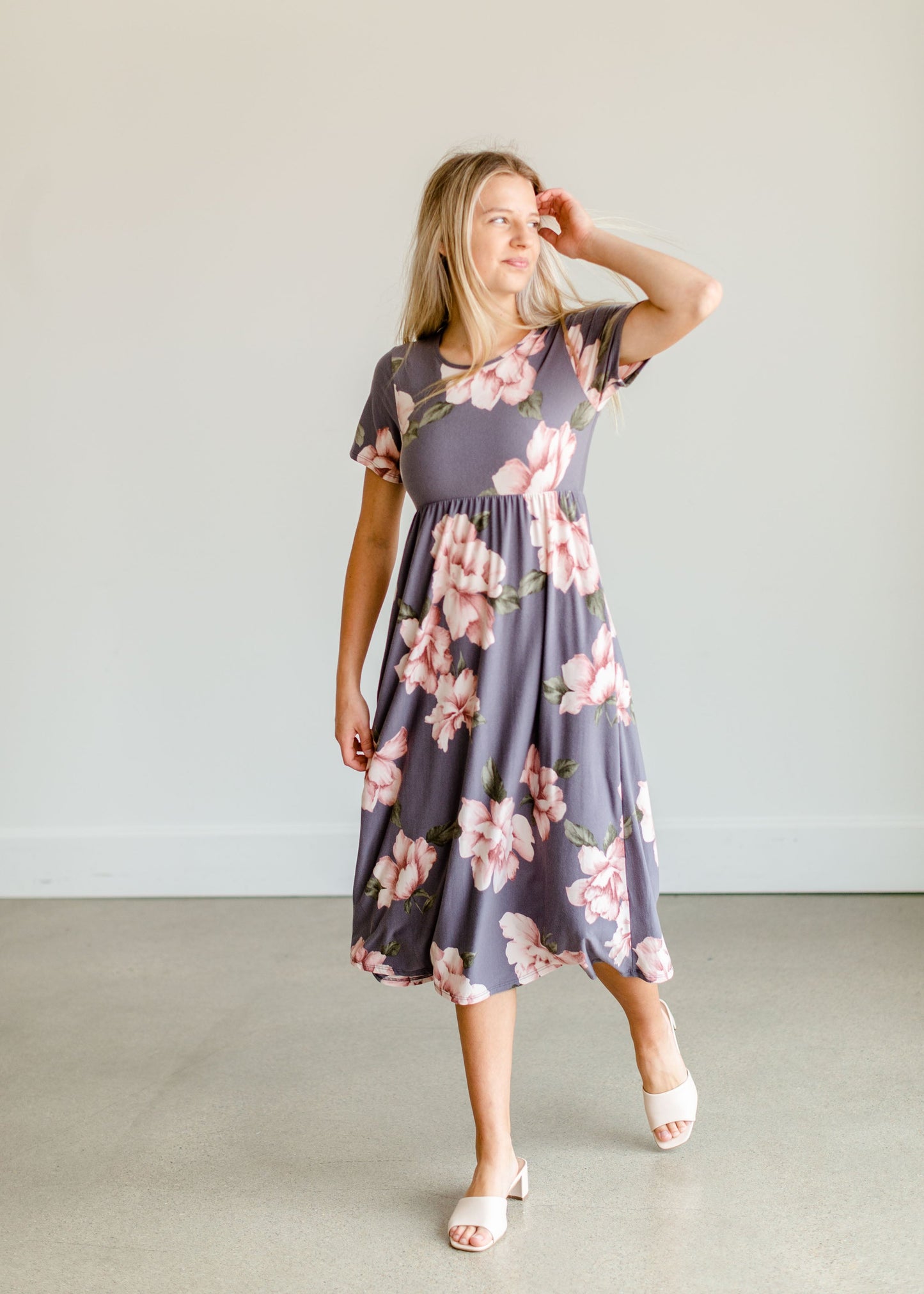 Vera Brushed Floral Midi Dress - FINAL SALE Dresses