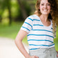 Vienna Stripe V-Neck Tee - FINAL SALE Tops