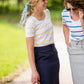 Vienna Stripe V-Neck Tee - FINAL SALE Tops