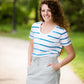 Vienna Stripe V-Neck Tee - FINAL SALE Tops