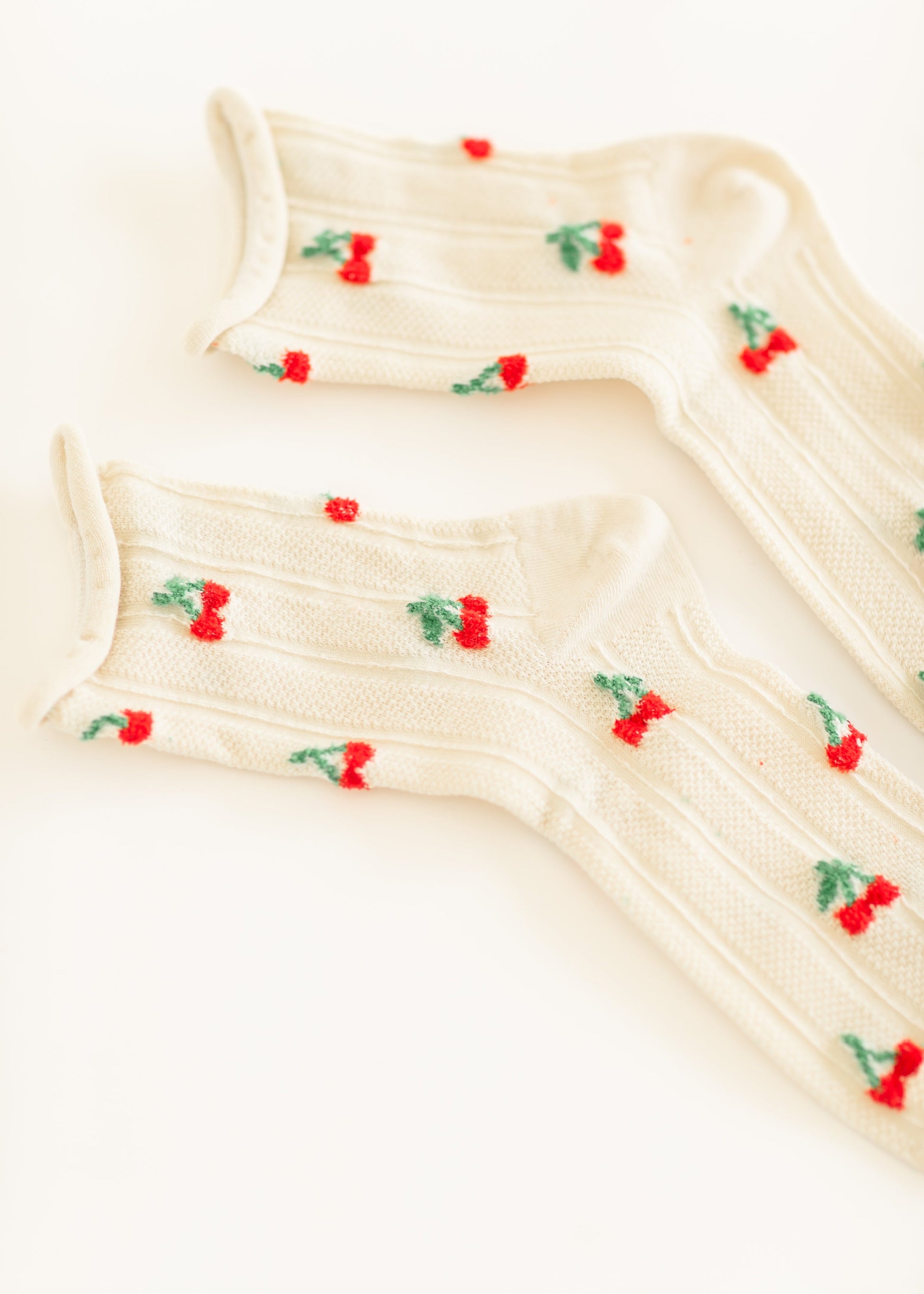 Vintage Cherry Mid Crew Socks Accessories