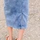 Vintage Embroidered Denim Midi Skirt Skirts