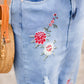 Vintage Embroidered Denim Midi Skirt Skirts