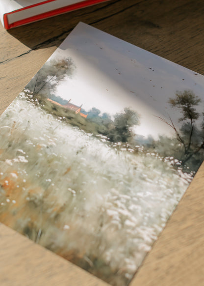 Vintage Field Landscape Art Print 8" x 10" Gifts