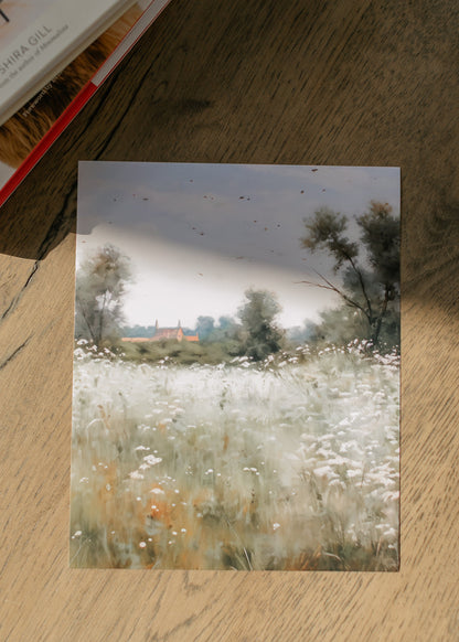 Vintage Field Landscape Art Print 8" x 10" Gifts
