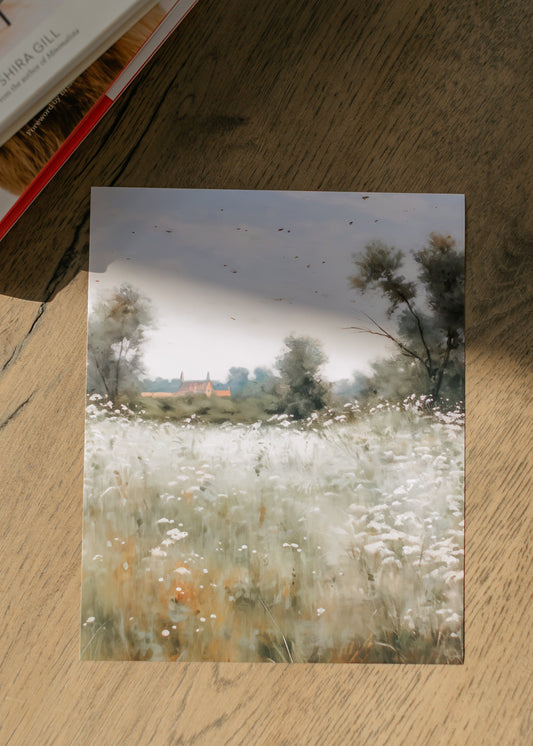 Vintage Field Landscape Art Print 8" x 10" Gifts