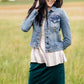 Vintage Light Wash Denim Jean Jacket FF Tops