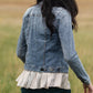 Vintage Light Wash Denim Jean Jacket FF Tops