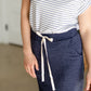 Vintage Navy Elastic Waist Midi Skirt - FINAL SALE Skirts