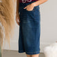 Vintage Stretch Midi Jean Skirt - FINAL SALE Skirts