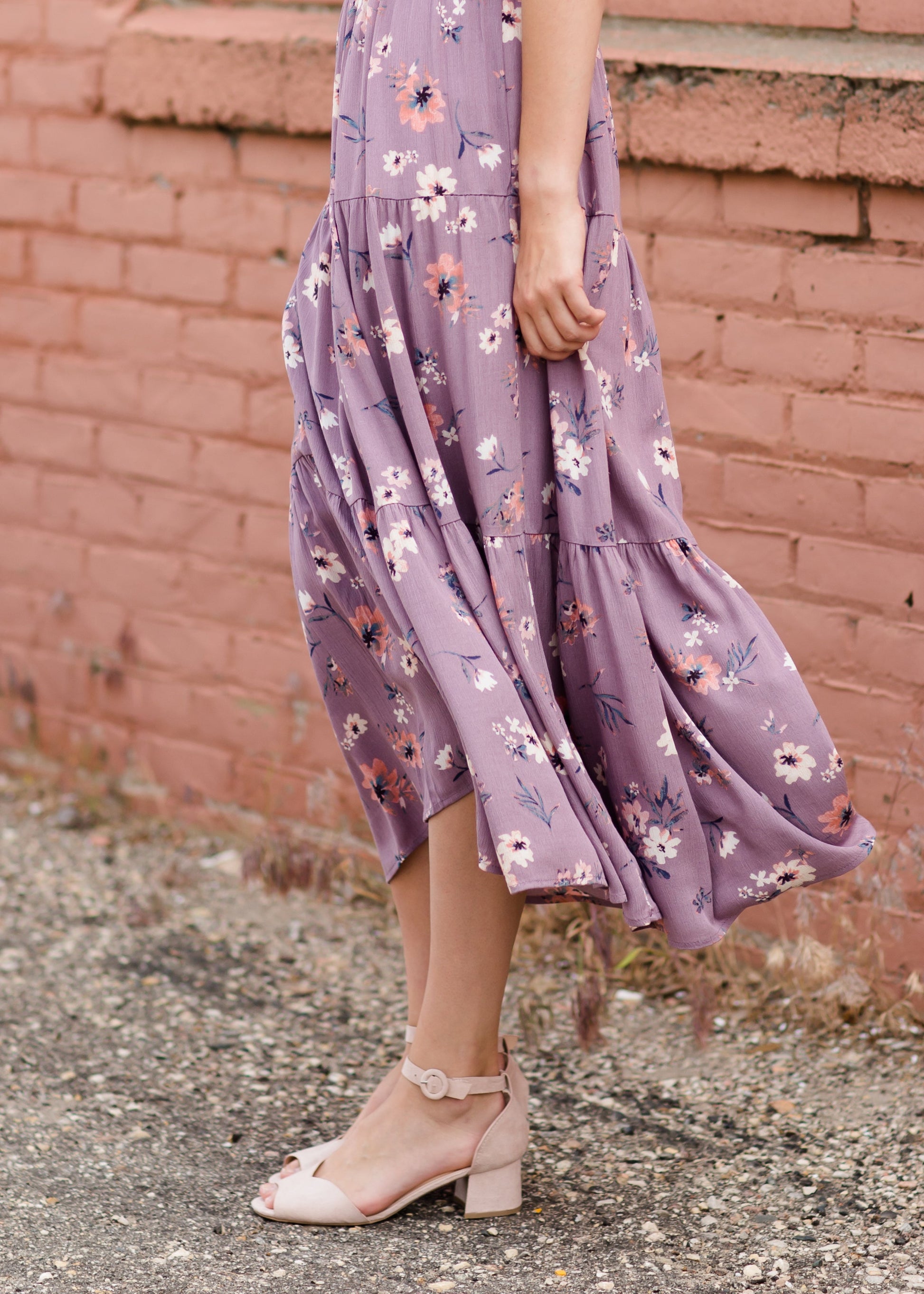 Vintage Tiered Floral Maxi Skirt Skirts