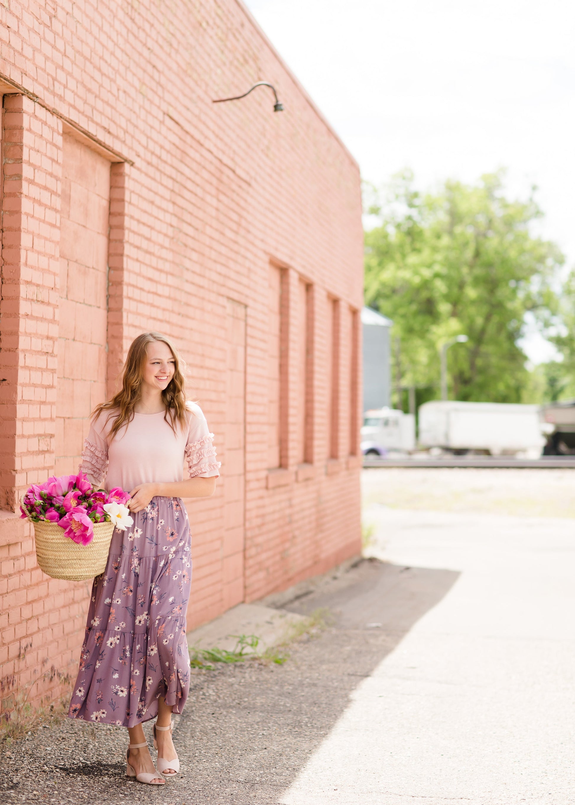 Vintage Tiered Floral Maxi Skirt Skirts
