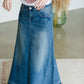 Vintage Washed Raw Hem Long Denim Skirt - FINAL SALE Skirts