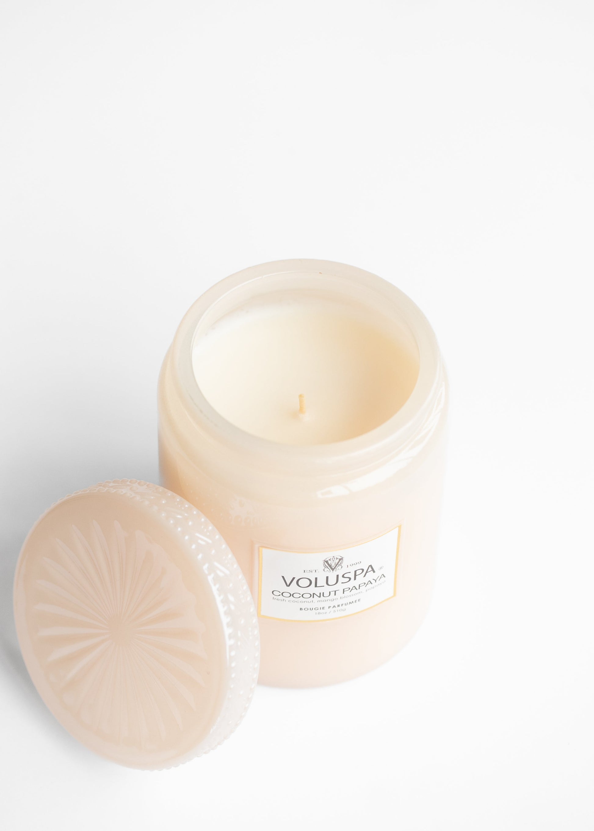 Voluspa® Coconut Papaya 18oz Large Jar Speckle Candle FF Home + Lifestyle