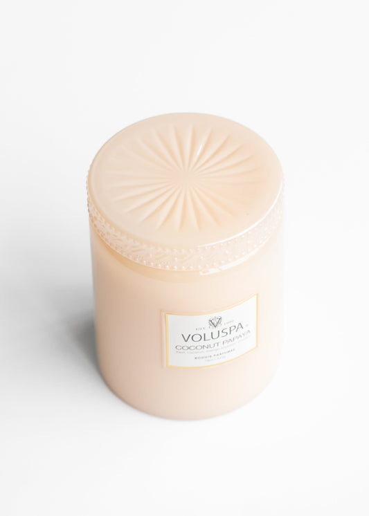 Voluspa® Coconut Papaya 18oz Large Jar Speckle Candle FF Home + Lifestyle