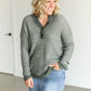 Waffle Henley Neck Sweater FF Tops