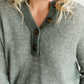 Waffle Henley Neck Sweater FF Tops