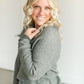 Waffle Henley Neck Sweater FF Tops