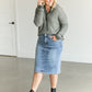 Waffle Henley Neck Sweater FF Tops