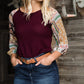 Waffle Knit Detailed Contrast Top FF Tops