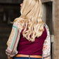 Waffle Knit Detailed Contrast Top FF Tops