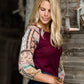 Waffle Knit Detailed Contrast Top Tops