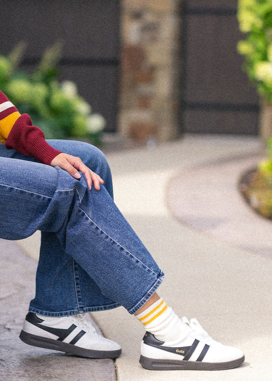 Waffle Pattern Striped Socks Accessories