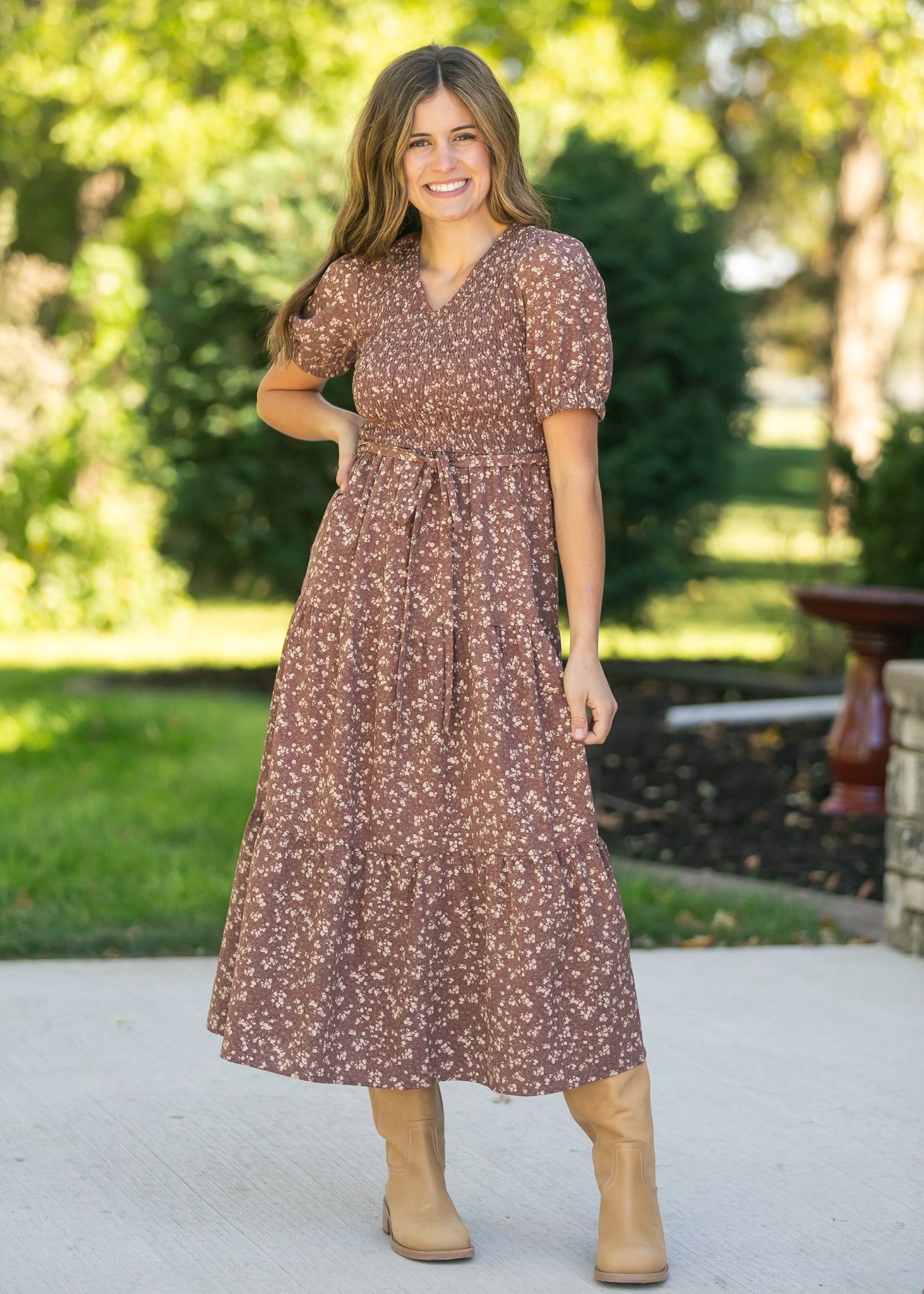 Waist Tie Floral Maxi Dress FF Dresses