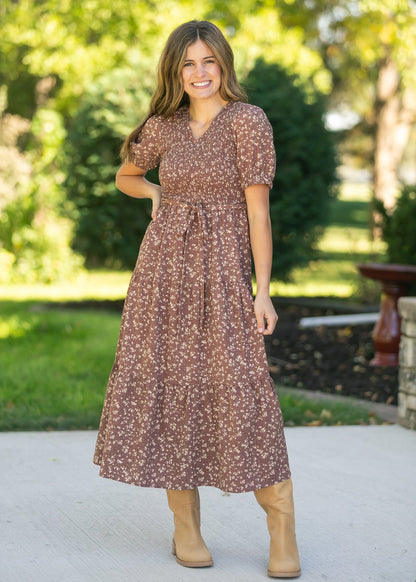 Waist Tie Floral Maxi Dress FF Dresses