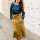 Waist Tie Pocket Midi Skirt FF Skirts