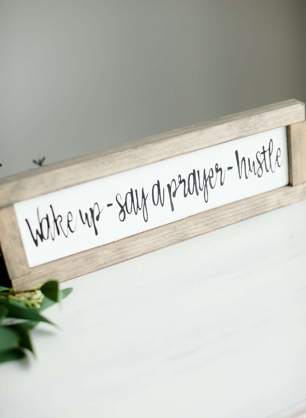 Wake Up Wood Frame Signboard - FINAL SALE FF Home + Lifestyle