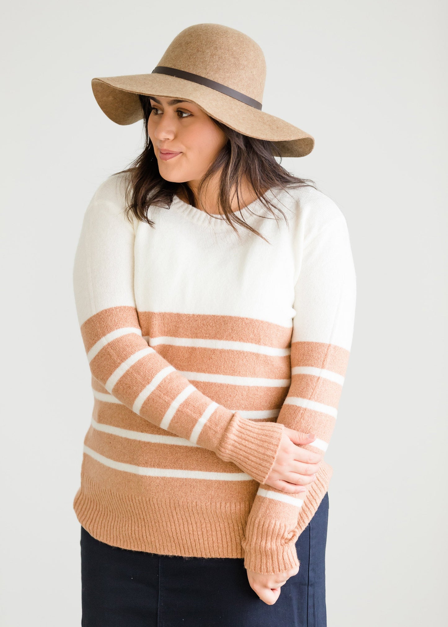 Warm Color Block Striped Sweater - FINAL SALE Tops