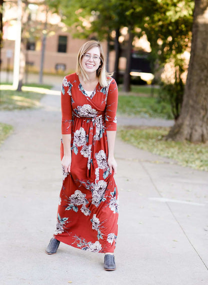 Warm Florals Wrap Maxi Dress-FINAL SALE Dresses