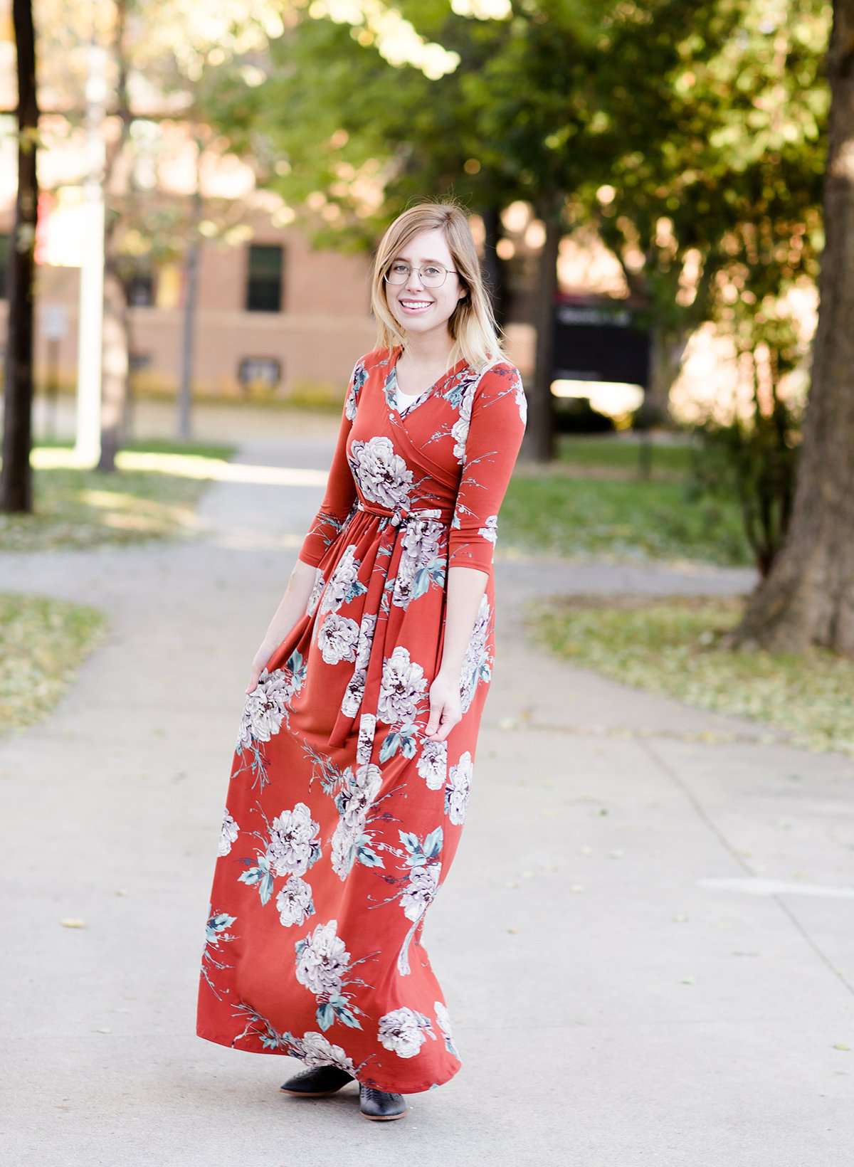 Warm Florals Wrap Maxi Dress-FINAL SALE FF Dresses