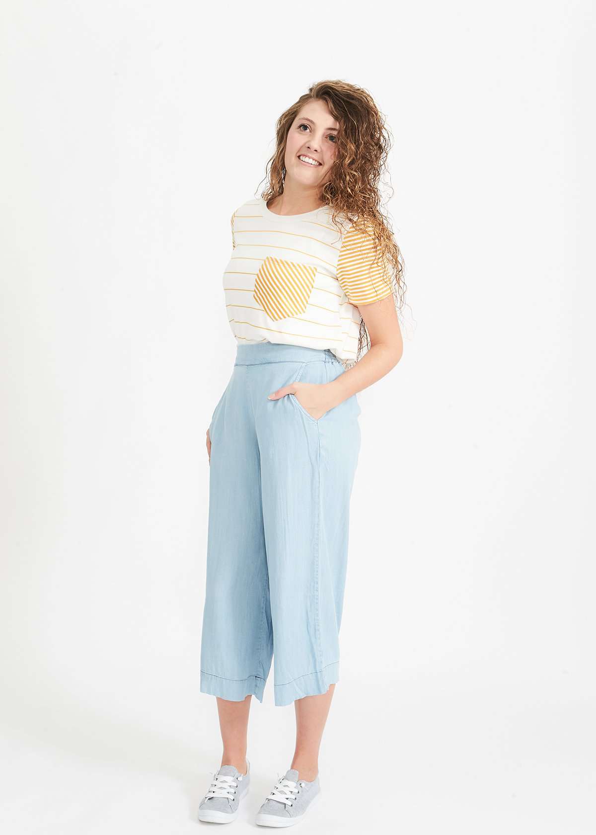 Washed Chambray Style Culottes FF Layering Essentials