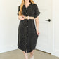 Washed Cotton Gauze Button Down Midi Dress FF Dresses