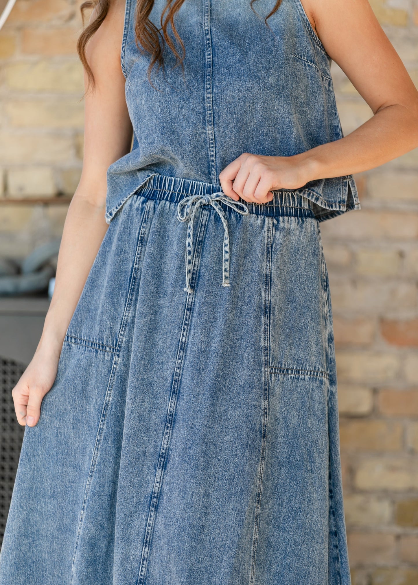 Washed Denim Skirt Set FF Skirts