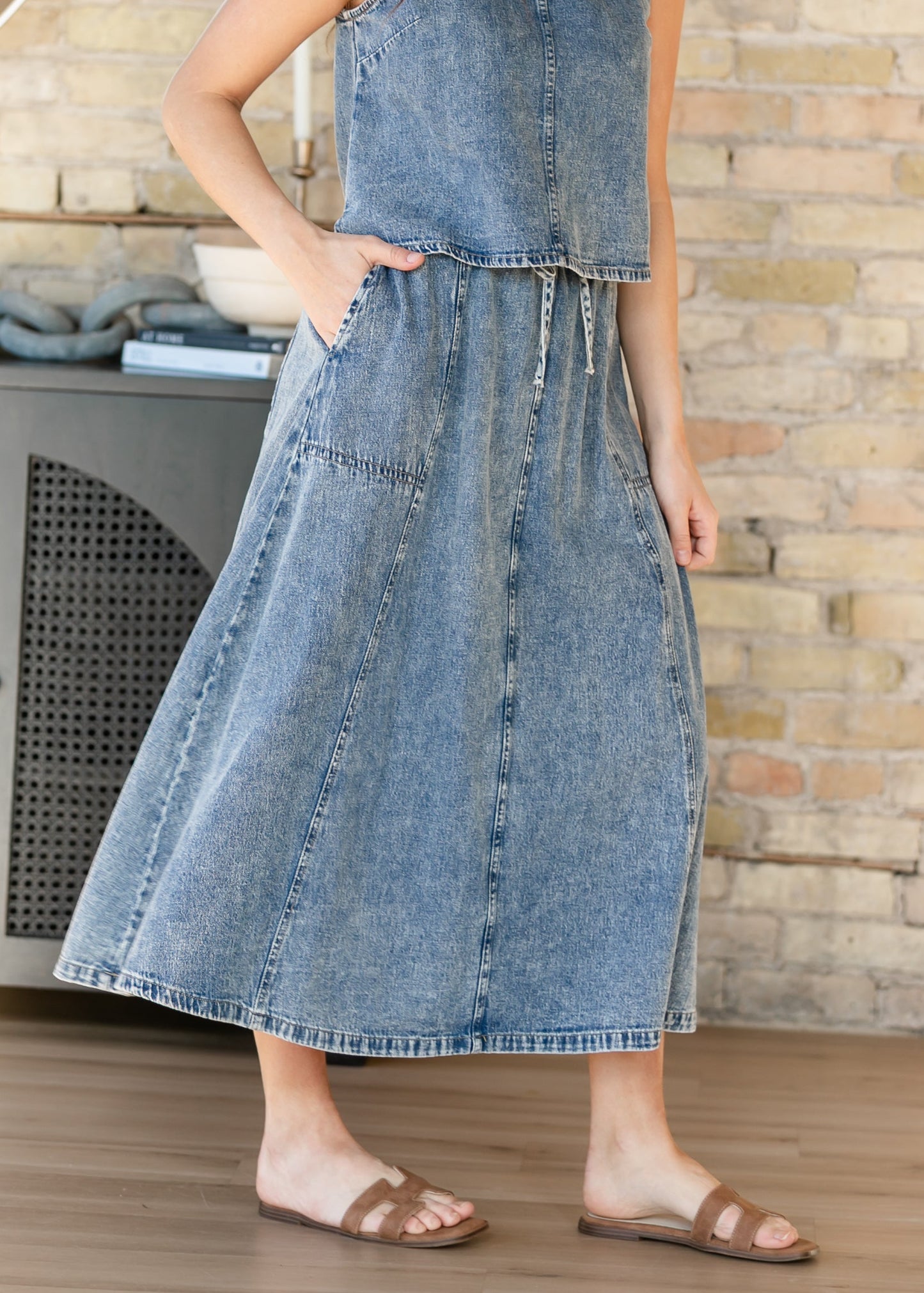 Washed Denim Skirt Set FF Skirts