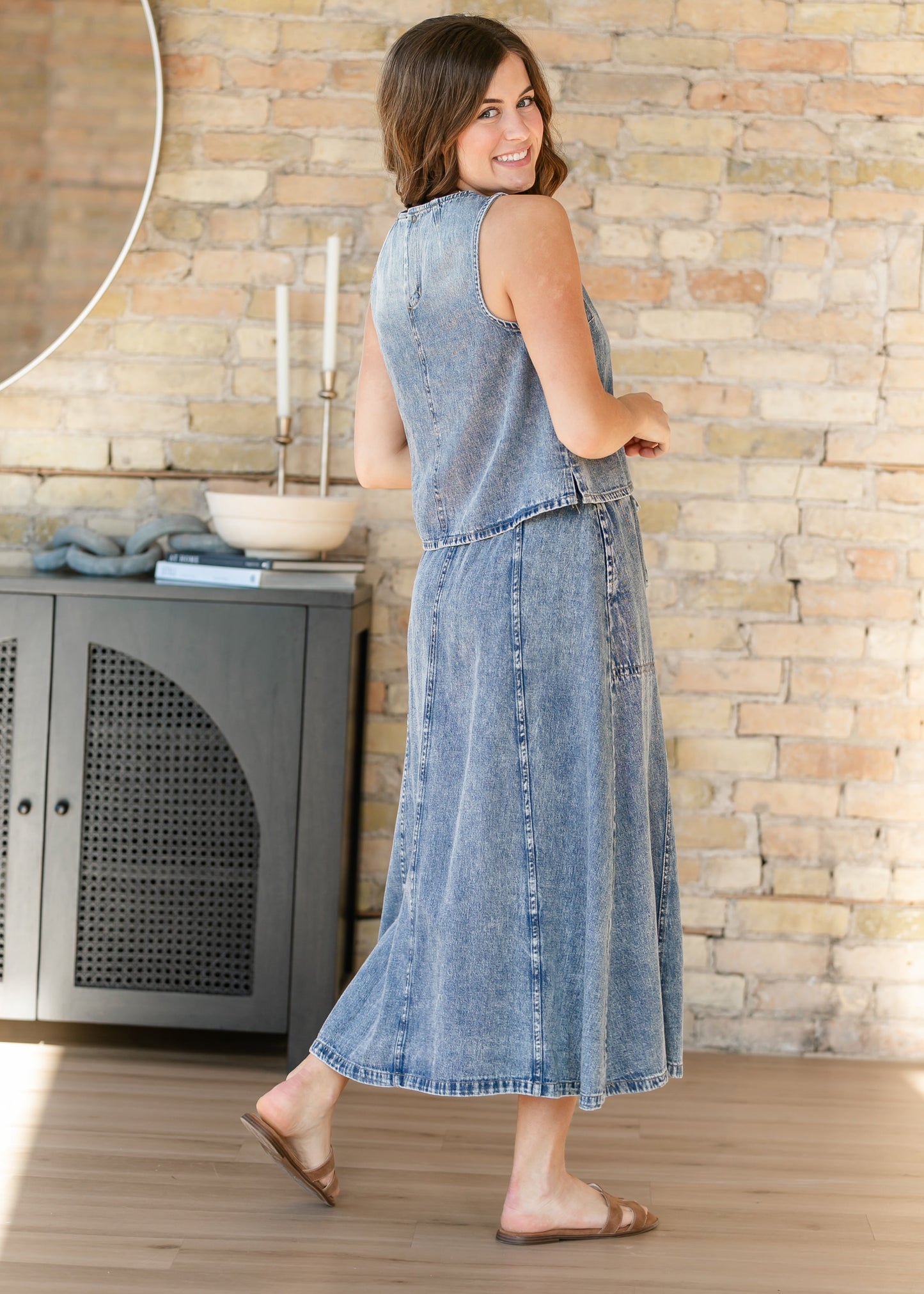 Washed Denim Skirt Set FF Skirts