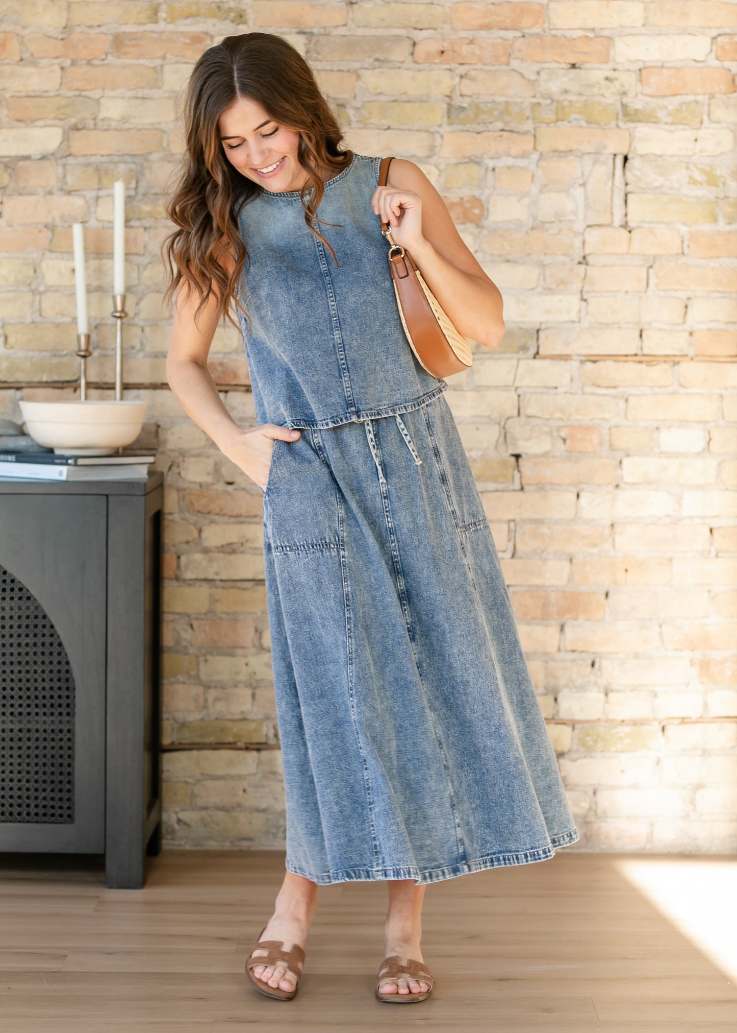 Washed Denim Skirt Set FF Skirts