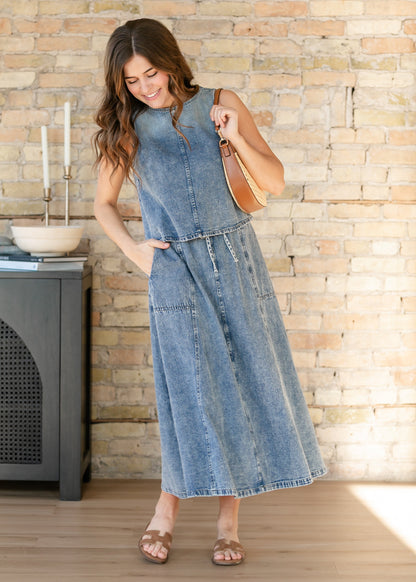 Washed Denim Skirt Set FF Skirts